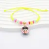 Pulsera Luminosa Infantil del Festival del Bote del Dragón Nezha Ao Bing Dibujo Animado Lindo Doble Cara Cuentas de Vidrio Colgante de Vidrio Ajustable