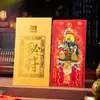 Pegatina de amuleto taoísta para atraer la fortuna para teléfonos móviles, pegatina para puerta de entrada con tema de casa del tesoro, estilo chino nuevo Guan Erye Guan Yu