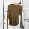 Camiseta Fina de Seda de Morera Suave y Sedosa con Mangas Largas para Mujer Primavera y Verano Camiseta Interior Elástica para Mujer