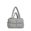 Bolsa de Algodão Acolchoada Yuezi Bolsa de Ombro Feminina Grande Capacidade Bolsa Tote Macia Versátil Moda Bolsa de Mão de Ombro