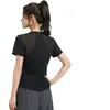 Nova Blusa de Corrida Profissional de Secagem Rápida de Verão, Roupa de Yoga Modeladora, Camiseta de Yoga que Cobre a Barriga