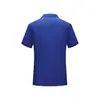 Camisa de publicidad personalizada de fábrica en grupo - lino color liso cuello azul colorido azul real solapa polo de negocios