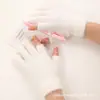 Luvas de Inverno de Duas Dedos com Dedos Expostos para Tela Sensível ao Toque Jacquard Revertido Pelúcia Escovada Quente Estilo Estudante Espessas de Meio Dedo para Inverno