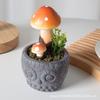 Simulação Coruja Cogumelo Bonsai Casa Decoração de Sala de Estar Espuma Ornamentos Criativos Adereços de Tiro Verde Planta Combinação Bacia