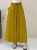 Pantalones Anchos de Color Sólido Simples de Verano para Mujer 2025 Nuevos Pantalones Rectos de Cintura Elástica Sueltos Adelgazantes Casuales