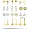 Conjunto de Brincos de Aço Inoxidável Mais Vendido da Amazon, Piercings de Lábio com Zircônia, Brincos de Luxo Leve, Conjunto de Brincos, Venda Direta Atacado de Fábrica