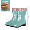 Botas de Lluvia Cortas para Mujer Ropa de Exterior Antideslizantes Resistentes al Desgaste Zapatos de Agua Cómodos Impermeables Zapatos de Goma Forrados de Lana PVC Protección Laboral Botas de Lluvia Medias