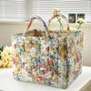 Cesta de Almacenamiento de Tela Estilo Hogareño Pastoral Coreano Transfronteriza para Ropa y Artículos Varios, Patrón Floral con Asa para Almacenamiento de Ropa Interior