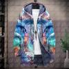 Abrigo esencial de otoño e invierno para comercio exterior transfronterizo con estampado 3D psicodélico 2023 nuevo abrigo cálido de invierno para hombre
