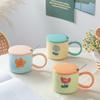 Caneca de cerâmica fofa com tampa, design de nicho, caneca feminina, casal, copo de água, criativo, escritório, xícara de café