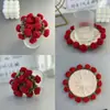 Posavasos de Ramo de Rosas Hecho a Mano Terminado Crochet de Lana Cambio de Taza Ramo de Mano Regalo Creativo Posavasos de Flor Tejida