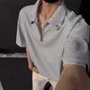 Polo de Solapa de Manga Corta para Hombre Camiseta de Verano Moderna Estilo Coreano Holgada Moderna 2025 Nueva Camiseta Versátil Top