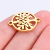 Pulseira Colar Pingente Árvore da Vida de Aço Inoxidável Transfronteiriço Acessórios de Conexão DIY Acessórios Redondos de Árvore Vazada Amor