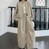 Conjunto fresco y elegante para ir al trabajo, nuevo diseño coreano primavera y otoño 2026, conjunto de dos piezas de chaqueta y pantalones de pierna ancha