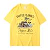 Camiseta de manga corta y cuello redondo de calle para hombre y mujer con estampado retro japonés de Outer Banks3 islas Bund transfronterizo