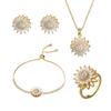 Collar para Mujer Estilo Japonés y Coreano Transfronterizo Girasol Nuevo Diamante Girasol Anillo Ins Set Giratorio Decoración de Collar