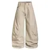 Pantalones Casuales de Pierna Ancha Plisados Desestructurados Estilo Coreano para Hombre, Nuevo Estilo de Verano, Efecto de Caída Suelta, Pantalones de Moda Unisex