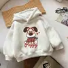 2026 Nova Blusa com Capuz para Meninas Infantil Desenho Animado Outono Inverno Estampa Solta Bebê Pelúcia Top Estiloso