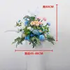 Candelabro Floral Ondulado Centro de Mesa con Flores de Seda para Decoración de Boda en Blanco Leche