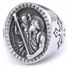 Anillo Cruzado para Hombre de Plata Retro de Alta Gama de Comercio Electrónico Transfronterizo Europeo y Americano Más Vendido de Amazon Elegante