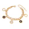 2025 Nuevo Pulsera Redonda Fritillaria Blanco y Negro con Números Romanos Pulsera de Doble Capa de Acero de Titanio para Mujer Casual y Más Fácil de Combinar Venta al por Mayor