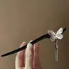 Pasador de Madera Nuevo Estilo Chino Pasador de Pelo Estilo Antiguo Pasador de Pelo para Mujer Alta Calidad Sentido de Suzuki Orquídea Estilo Nacional Combinación Falda de Cara de Caballo Pelo Pasador de Pelo