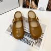 Nuevos de Fábrica Suministro Directo Primavera y Verano Punta Redonda Planos Mary Jane Punta Media Zapatillas de Casa para Mujer Slip-On Zapatos Mula Suela Suave
