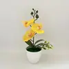 Flor Artificial Orquídea Borboleta Bonsai Decoração de Casa Filme Artificial em Vaso Flor Falsa Arranjo para Fotografia Planta Verde Vaso Pequeno