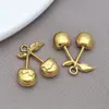 Aço Inoxidável Banhado a Ouro Série Frutas Cereja Banana Melancia Pingente Pingente Brincos DIY Chaveiro Acessórios de Joia
