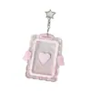 Portatarjetas Rígido Acrílico Estilo Ins con Alas de Ángel para Fans de K-Pop Portatarjetas de Película para Tarjetas Pequeñas de 3 pulgadas Set de Colgantes para Tarjetas Polaroid de Estudiante
