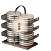 Estante de Preparación para Cocina, Escurridor de Platos de Escritorio, Estante de Bandeja de Ingredientes para Hot Pot Multicapa del Hogar, Estante de Almacenamiento para Tazones y Platos