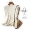 Camiseta Interior de Punto Fina y Elegante con Cuello Redondo para Mujer Otoño e Invierno 2023 Nuevo Estilo Tejido de Punto con Manga Larga Negro