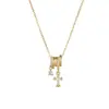 Collar de mujer con diseño de mariposa y circonita transfronteriza, elegante y moderno, de la serie Sense Mori, de acero y titanio europeo y americano.