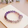 Pulsera elástica de cristal natural material de pozo antiguo temperamento coreano pulsera de cristal de fresa nueve fuegos púrpuras joyería al por mayor