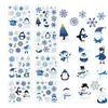ET039 Copo de Nieve Muñeco de Nieve Invierno Navidad Pegatinas DIY Decoración de Marco de Fotos Pegatinas de Rompecabezas Pegatinas de Dibujos Animados