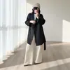 Nuevo Abrigo de Lana Otoño/Invierno 2026 para Mujer de Longitud Media con Cinturón Entallado a la Cintura Holgado Solapa Color Avena