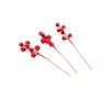 Decoración navideña regalo Cereza navideña con hojas Adornos para árbol de Navidad Accesorios navideños para manualidades