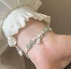 Pulseira de Prata Quebrada com Contas para Menina, Luxo Leve de Nicho, High-end, Exquisite, Adequada para o Verão