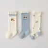 Calcetines Largos para Bebé Otoño e Invierno Engrosados de Coral Polar Calcetines Hasta la Rodilla para Recién Nacido Puño Flojo Dibujos Animados Calcetines Altos para Bebé Sin Costuras