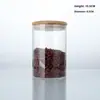 Pote de Armazenamento Hermético de Vidro Borossilicato Alto com Tampa de Bambu, Recipiente Transparente Seguro para Alimentos, Recipiente à Prova de Umidade para Grãos, Chá, Grãos de Café e Alimentos Secos, Vários Tamanhos