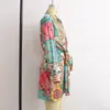 Vestido de verano de satén para mujer, estilo europeo y americano, manga larga, anudado, nuevo, 5903