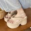 Chanclas de Suela Gruesa para Mujer, Plataforma de Tacón Aumenta Altura Eva de 9 cm, Estilo Chancla, Sandalias Versátiles de Playa, Zapatos Birkenstock de Suela Gruesa para Mujer
