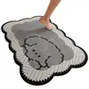 Tapete de chão de renda em formato de filhote de cachorro de desenho animado para banheiro, absorvente de água, secagem rápida, tapete de porta antiderrapante, tapete de entrada resistente à sujeira