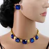 Traje de Joyería de Gota de Agua de Lujo Transfronterizo Europeo y Americano Pendientes de Perla Estilo Retro Exagerado de Corte Collar con Colgante de Gota de Agua