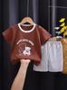 Conjunto de camiseta de manga corta para niños, algodón, verano, niñas, ropa de bebé individual, ropa infantil coreana, nueva