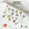 Arte de Uñas Navideño Joyería de Circonita 107 Árbol de Navidad Colgante de Campana Cadena de Copo de Nieve Borla DIY Accesorios para Uñas Postizas