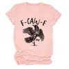 Amazon Ebay Sitio Independiente de Moda Única para Mujer F Caw F Cuello Redondo Manga Corta Camiseta Transfronteriza