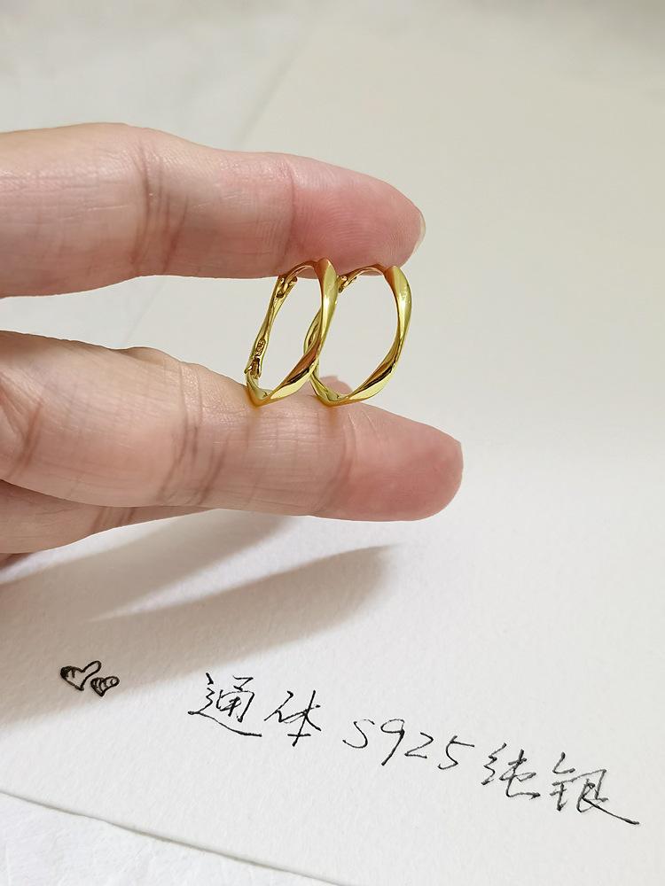 EH601961素银扭线形耳扣