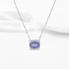 Collar Geométrico de Acero Inoxidable Ojo Azul Dopamina para Mujer Lujo Ligero Gama Alta Microincrustado Zirconia Que No Se Desvanece