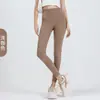Calça de Yoga LULU Sem Marcas Feminina Cintura Alta Emagrecimento Quadril Linha T Nua Alta Elasticidade Apertada Corrida Fitness